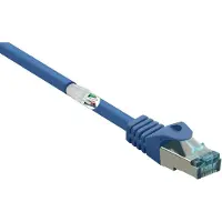 Renkforce RF-5043918 RJ45 Patchkabel CAT 6a S/FTP 10.00 m Blau mit Rastnasenschutz, Flammwidrig 1 St.
