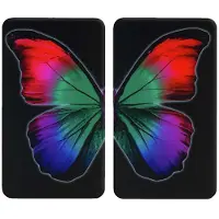 Wenko Herdabdeckplatte Universal Butterfly by Night 2er Set, für alle Herdarten Wenko Platte: Mehrfarbig, Füße: Grau - Hellgrau, Saugnäpfe: Transparent