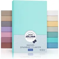 Julius Zöllner Jersey Spannbettlaken für Baby- & Kinderbett, 100% Jersey-Baumwolle, OEKO-TEX Standard 100 zertifiziert, Größe: 60x120cm / 70x140cm, 2er Pack, mint
