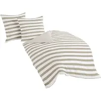 TRAUMSCHLAF Mako-Satin Bettwäsche Albklassik Stripe 200x200 cm + 2x 80x80 cm taupe