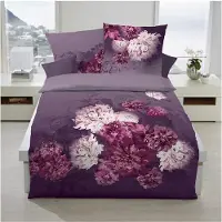 TRAUMSCHLAF Wendebettwäsche Flamenco violett 135x200 cm + 80x80 cm