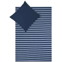 TRAUMSCHLAF Jersey Melange Wendebettwäsche Stripe blau 155x220 cm + 80x80 cm