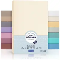 Julius Zöllner Jersey Spannbettlaken für Baby- & Kinderbett, 100% Jersey-Baumwolle, OEKO-TEX Standard 100 zertifiziert, Größe: 60x120cm / 70x140cm, 2er Pack, ecru