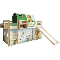 Ticaa kindermobel Rutschbett "Manuel" Kiefer Natur Motiv Ticaa Safari