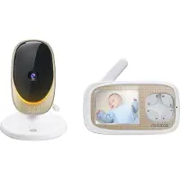 Motorola Comfort40 Connect, Video-Babyphone mit Schwenk-& Zoomfunktion, Baby Monitor mit 2.8 Zoll Display, Wireless Digital HD Video mit Wi-Fi, Infrarot-Nachtsicht und Stimmungslicht, 300 m Reichweite