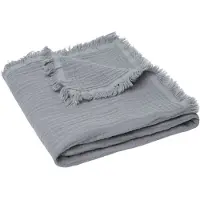 Jollein Muslin Fringe Babydecke 75 x 100 cm Storm