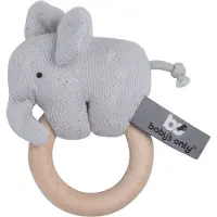 Babys Only Holz Rassel Elefant Silbergrau