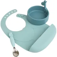 Done by Deer Geschirr-Set - Silikon - 3 Teile - Peekaboo - Blue - - One Size - Geschirr-Sets