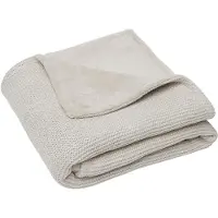 Jollein Laken für Kinderbett Decke Kinderbett Basic Knit Nougat/Fleece-100 x 150 cm (Ledikantlaken)