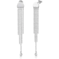 Zeeme Ohrhänger 925/- Sterling Silber Zirkonia weiß 7,0cm Glänzend ZEEme Weiß