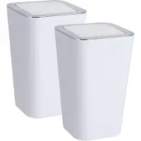 Wenko Schwingdeckeleimer Candy White 2er Set, je 6 Liter Wenko