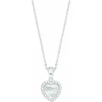 Amor Kette mit Anhänger für Damen, Sterling Silber 925, Zirkonia (synth.) Herz amor Silber