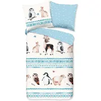 TRAUMSCHLAF Flanell Bettwäsche Hirsche Eule Hase 135x200 cm + 80x80 cm