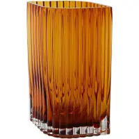 AYTM Folium Vase H20 Bernstein - , Folium, Braun / Rost, Glas, Design