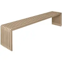 HK Living Bank mit Latten - Sunkai Holz - 160 x 27 x 35 cm - Sandfarben