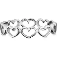 Cai Ring 925/- Sterling Silber ohne Stein glänzend Weiß