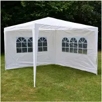 VCM Pavillon | Maße ca. 3x3 m | wasserabweisende 110g / m² PE Plane | Partyzelt | Gartenzelt | Weiß