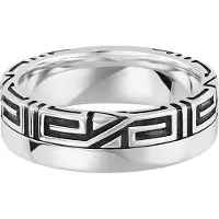 Cai Ring 925/- Sterling Silber ohne Stein oxydiert Weiß