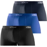 s.Oliver Herren Boxershorts, 3er Pack - Trunks, Hipsters, Baumwoll-Stretch