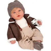 Arias Baby-Puppe Elegannce Iria Braun Grau 45 cm