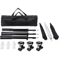 vidaXL Rataras (3 tripods + 3 umbrellas + 3 daylight lamps + carrying bag)