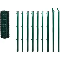 vidaXL Eurozaun Stahl 10x0,8 m Grün