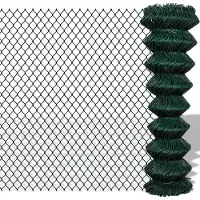 vidaXL Maschendrahtzaun Stahl 1,5x25 m Grün
