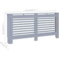 vidaXL Heizkörperverkleidung Anthrazit 172x19x81,5 cm MDF