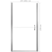 vidaXL Duschtür Hartglas 100x178 cm