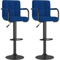 vidaXL Barhocker 2 Stk. Blau Stoff