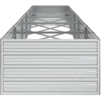 vidaXL Garten-Hochbeet 400x80x45 cm Verzinkter Stahl Silber