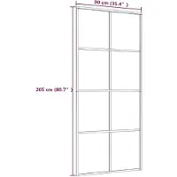 vidaXL Schiebetür ESG-Mattglas und Aluminium 90x205 cm Weiß
