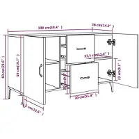 vidaXL Sideboard Weiß 100x36x60 cm Holzwerkstoff