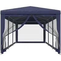 vidaXL Partyzelt mit 8 Mesh-Seitenwänden Blau 3x9 m HDPE