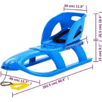 vidaXL Schlitten mit Lehne Blau 102,5x40x23 cm Polypropylen