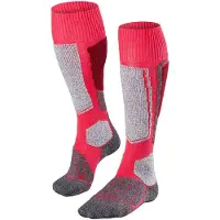 Falke SK1 Comfort Damen Ski Kniestrümpfe, 35-36, Rot, Geometrisch, Wolle