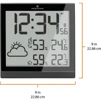 Marathon BA030016 Drahtlose Wetterstation mit 3 Fernssensoren - selbsteinstellende, selbstanpassende Atomzeit