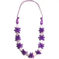 Collezione alessandro Lange Kette "Edith" mit Holzperlen
