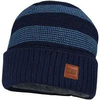 Maximo Kindermütze GOTS mit Umschlag und Streifen navy - Größe 53cm 23578220100
