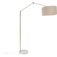QAZQA Stehleuchte Gold mit Schirm HellBraun 50 cm Verstellbar Herausgeber