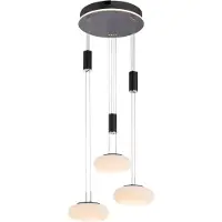 Q-SMART-HOME Smart hanglamp zwart 3-lichts met afstandsbediening - Loena