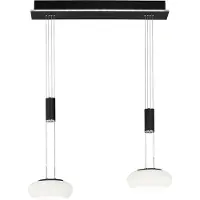 Q-SMART-HOME Smart hanglamp zwart 2-lichts met afstandsbediening - Loena