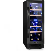 Klarstein Weinkühlschrank 2 Zonen, 53L Getränkekühlschrank, Kleiner Einbau-Weinschrank Schmal, Wein-Kühlschrank mit Glastür, Indoor/Outdoor Flaschenkühlschrank, Wine Fridge für 17 Flaschen
