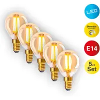 Näve LED-Leuchtmittel "Dilly", Energieeffizienz: G, gelb (amber), L:7,8cm Ø:4,6cm, Leuchtmittel, dimmbar, 2058 Kelvin, LED-Leuchtmittel