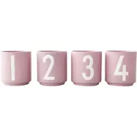 Design Letters 4er-Set: Espressobecher in Rosa/ Weiß - 50 ml - onesize