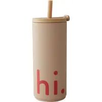 Design Letters - Hi Travel Trinkhalm-Becher, 0.5 l, beige
