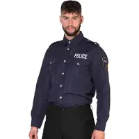 Boland Polizei Hemd, Langarm, blau