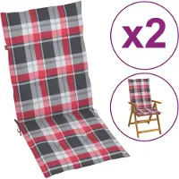 vidaXL Gartenstuhlauflagen für Hochlehner 2 Stk. 120x50x3 cm Stoff