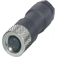 Phoenix 1681172, M8, Schwarz, Edelstahl, Nickel, IP67, 60 DC, 48 AC, 4 A