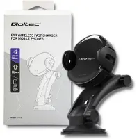 Qoltec PRO Induktives Autoladegerät mit iR-Halter 15W | QC 3.0 | USB Typ C